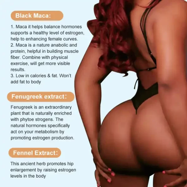 Private Label Available Maca Ingredient Buttock Enhancement Hip Aguaje Butt Enlargement Capsule ultimate maca healthcare supplem - Image 4