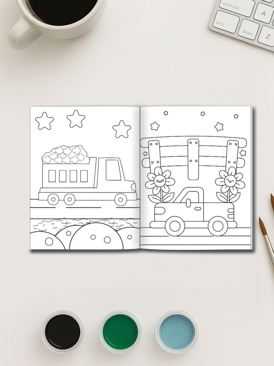 Vroom & Zoom – 35 Vehicle Coloring Pages - Image 3