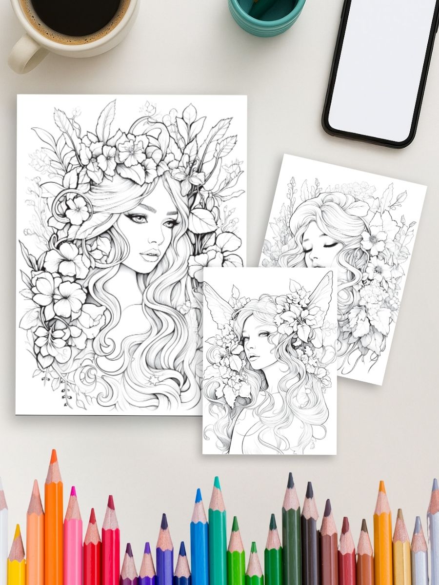 Fairy Glow – 230 Beautiful Fairy Coloring Pages - Image 4
