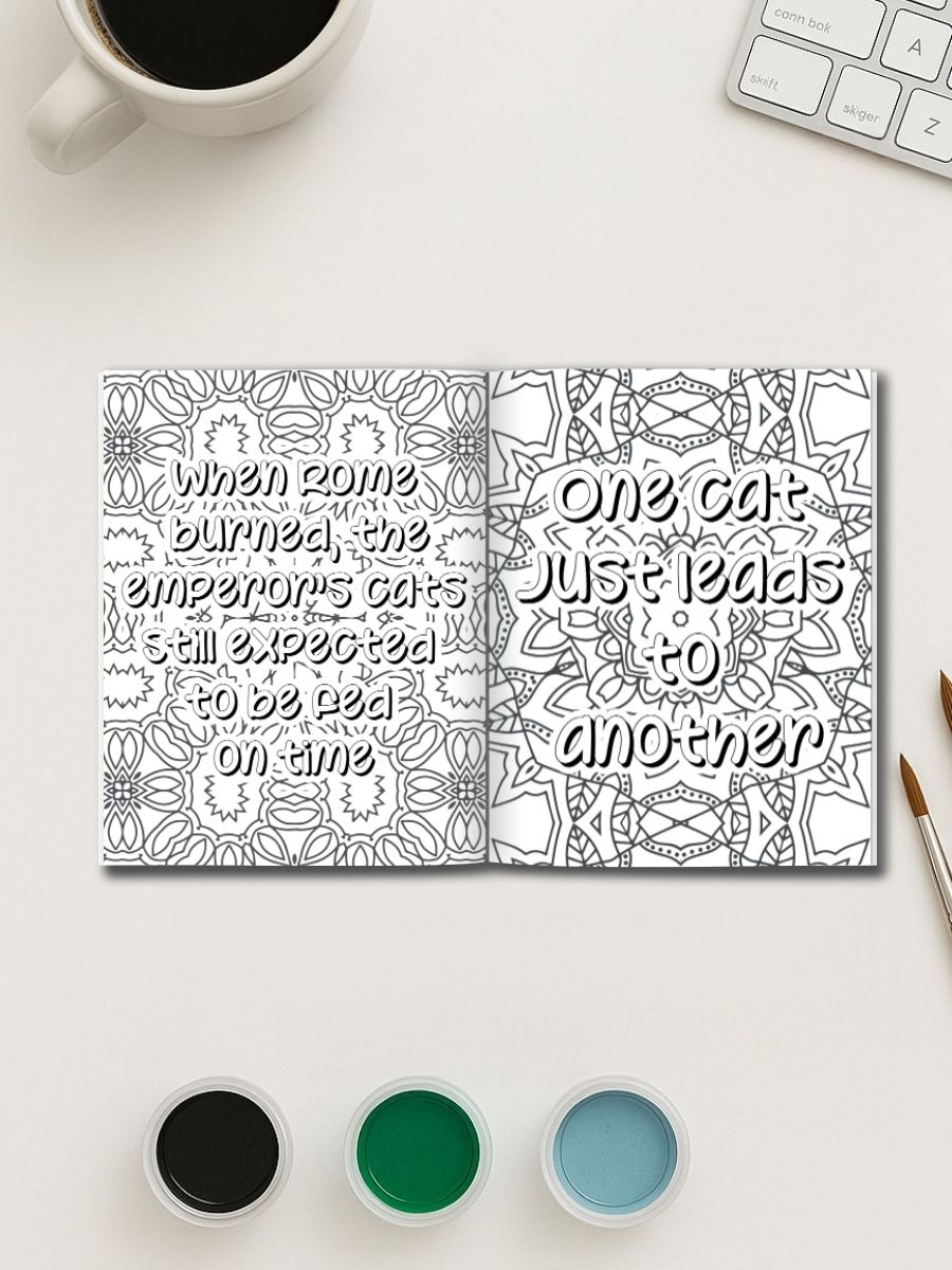 Catitude & Calm – 25 Mandala Cat Quote Pages - Image 3
