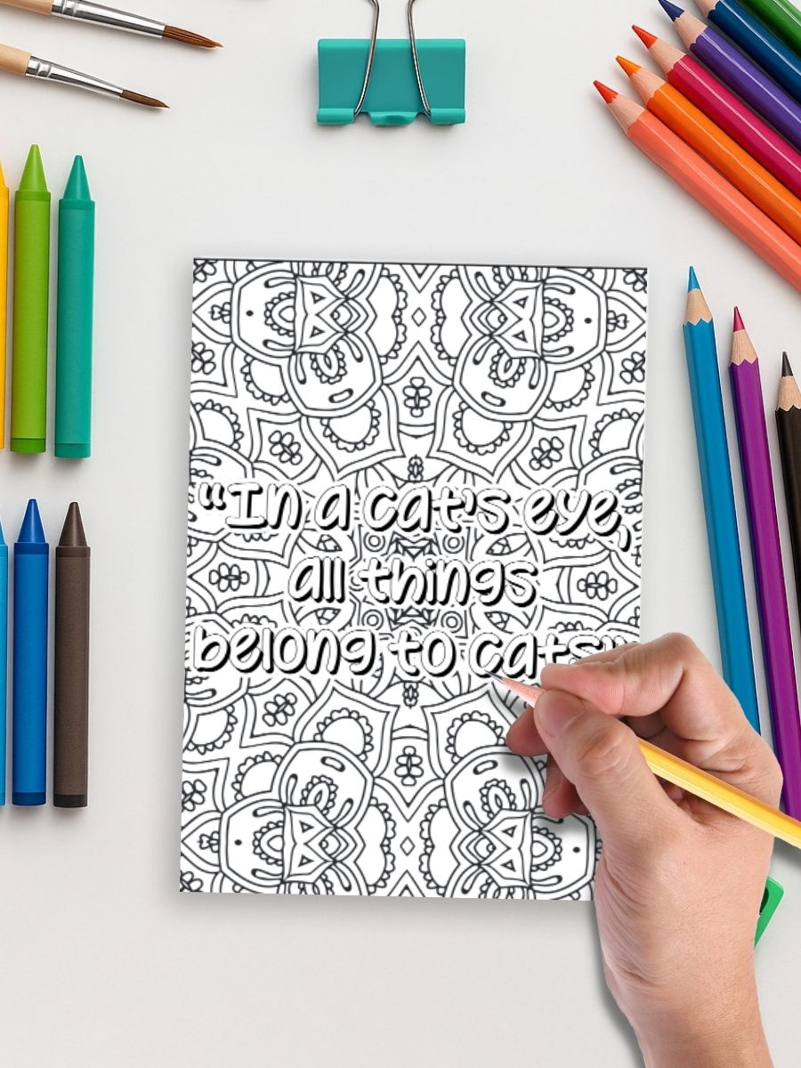 Catitude & Calm – 25 Mandala Cat Quote Pages - Image 5
